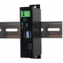 EXSYS EX-1195HMS Industrial 4-porttinen USB 3.1 Gen 1 -keskitin USB-C:llä, DIN-kiskokiinnitys, 9-48V DC