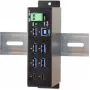 EXSYS EX-1197HMS 7-porttinen USB 3.1 Gen 1 teollisuus-DIN-kisko-keskitin DC-virtalähdöllä
