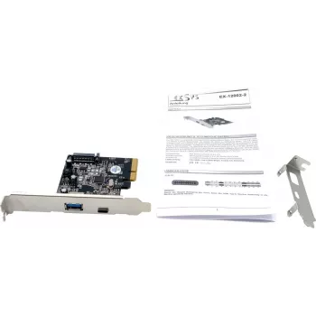 EXSYS EX-12002-2 PCIe x4 2-porttinen USB 3.2 Gen 2 Type-A isäntäohjainkortti