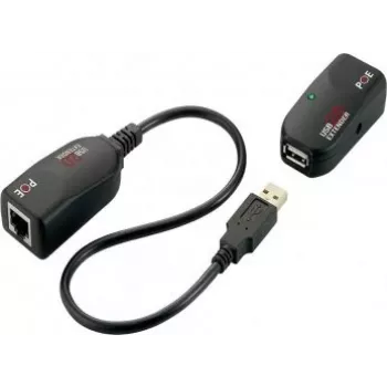 EXSYS EX-1441-2 Gigabit Ethernet jatko koaksiaalikitillä, 1000m kantama, metallikotelo, musta