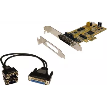 EXSYS EX-45362 2-porttinen RS-232 PCIe x1 sarjaporttiadapterikortti, Low Profile, ASIX AX99100