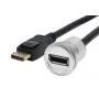 EXSYS EX-49185 paneeliasennettava DisplayPort-adapterikaapeli, 30 cm, uros–naaras, metallikotelo, 4K 60Hz