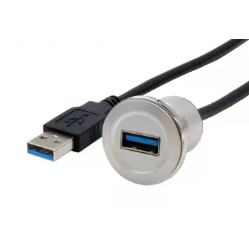 EXSYS EX-49186 USB 3.2 Gen 1 -asennusadapteri, USB-A-liitin pistokkeeseen, 30 cm, metalli