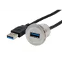 EXSYS EX-49186 USB 3.2 Gen 1 -asennusadapteri, USB-A-liitin pistokkeeseen, 30 cm, metalli