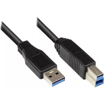 EXSYS EX-K1504 USB 3.2 Gen 1 -kaapeli, 1,8 m, USB-A - USB-B, musta