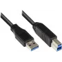 EXSYS EX-K1506 USB 3.2 Gen 1 -kaapeli, 5 m, USB-A - USB-B, musta