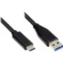 EXSYS EX-K1584-3.0 USB 3.2 Gen 1 -kaapeli, USB-A - USB-C, 3 m, musta