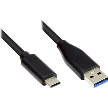 EXSYS EX-K1584-5.0 USB 3.2 Gen 1 -kaapeli, USB-A - USB-C, 5 m, musta