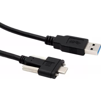 EXSYS EX-K1593V USB 3.2 Gen 2 kaapeli, USB-A USB-C, 1m, musta, 10Gbps, 60W lataus