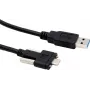 EXSYS EX-K1593V USB 3.2 Gen 2 kaapeli, USB-A USB-C, 1m, musta, 10Gbps, 60W lataus