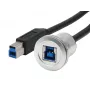 EXSYS paneeliasennus USB-B-liitin USB-B-pistokkeeseen -adapterikaapeli, USB 3.2 Gen 1, 30 cm, metallikotelo EX-49187