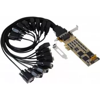 EXSYS PCIe 16-porttinen RS-232 sarjaporttikortti SystemBase-piirisarjalla, 921,6 Kbps, 15KV ESD, Low Profile EX-44316-2