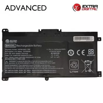 Extra Digital Advanced kannettavan tietokoneen akku HP BK03XL - 3400mAh, 11.55V, 39.3Wh, 3-kennoinen, musta