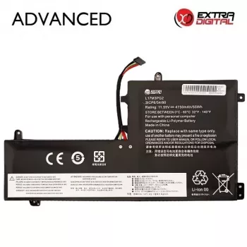 Extra Digital Advanced kannettavan tietokoneen akku Lenovo L17M3PG2 – 4750mAh, 54Wh, 11,34V, 3-kennoinen litiumioni (NB482832)