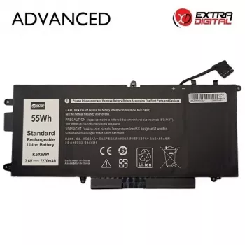Extra Digital Advanced NB442300 kannettavan akku Dell K5XWW:lle - 7270mAh, 7.6V, 4-kennoinen Li-Ion