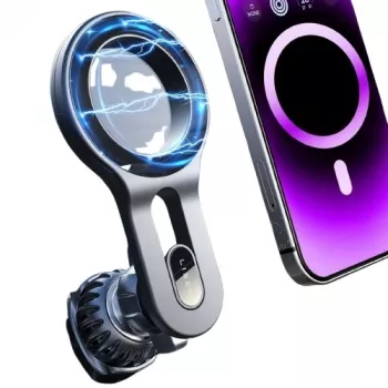 EXTRA DIGITAL magneettinen puhelinteline ilmastointiritilälle – yleismallinen älypuhelinteline 360° käännöllä, N52 neodyymimagneetit - musta (HB390489)