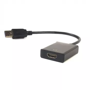 EXTRA DIGITAL USB 3.0 Type-A - HDMI -sovitin, 1080p 60Hz, musta