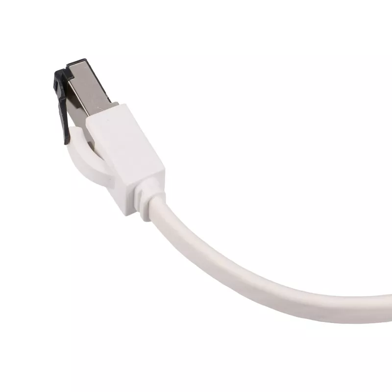 EXTRALINK Cat.8 U/FTP litteä Ethernet-patch-kaapeli 10m 40Gbps valkoinen