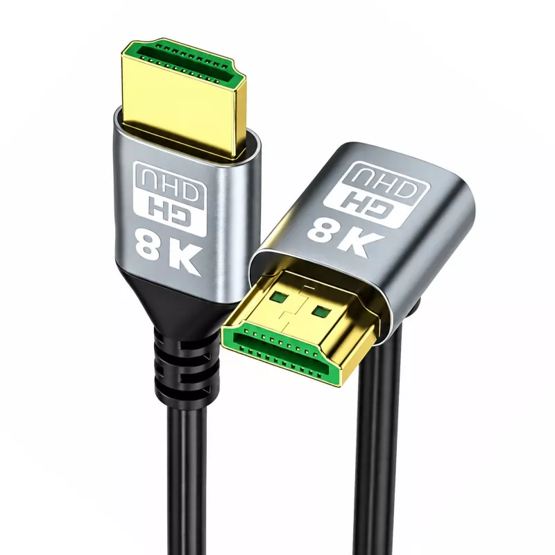 EXTRALINK HDMI 2.1 8K HDR 2M ylöspäin kulmattu kaapeli musta
