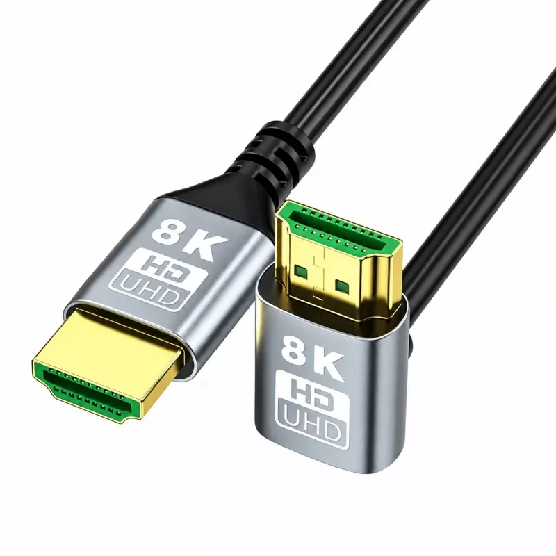EXTRALINK HDMI 2.1 8K HDR 2M ylöspäin kulmattu kaapeli musta