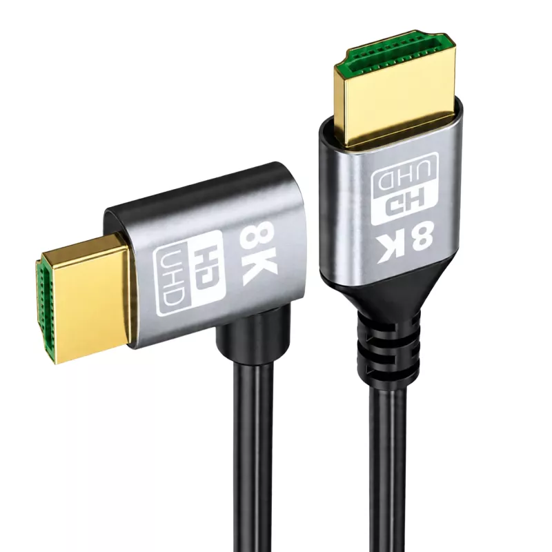 EXTRALINK HDMI 2.1 8K HDR 2M vasemmalle kulmattu kaapeli