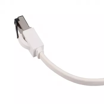 EXTRALINK LAN-patchkaapeli Cat.8 U/FTP 2m 40G litteä, suojattu, foliosuojatut parit, kupari, valkoinen