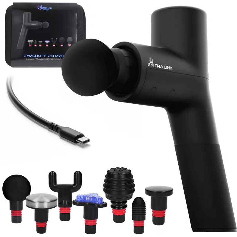 Extralink hierontapistooli Gymgun Fit 2.0 Pro, 7 vaihtopäätä, 6 tilaa
