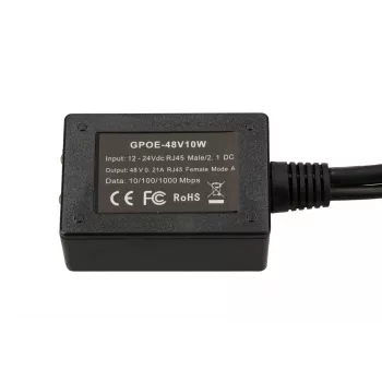 Extralink PoE-invertteri 1 portti, tulo 1x 1000Mb/s RJ45/liitäntä 10-30V, lähtö 48V