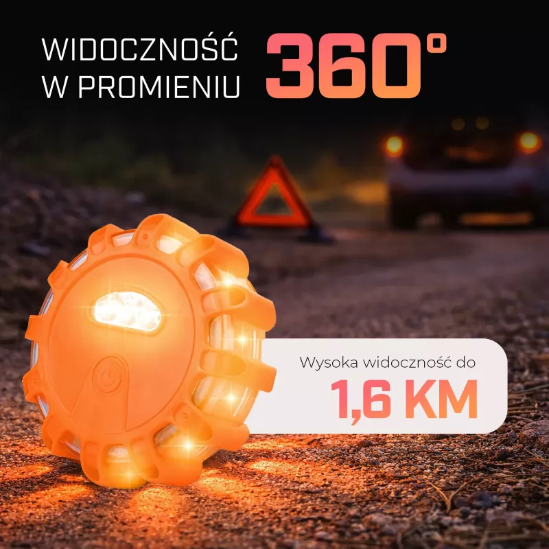 Extralink Smartlife LED-varoitusvalo, USB-C, keltainen, IP67