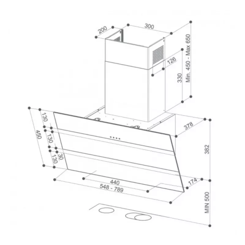 Faber Steelex EV8 LED WH/X A80 seinäliesituuletin, 80 cm, ruostumaton teräs