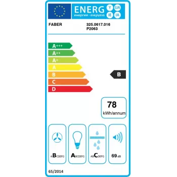 Faber Stilo Glass Smart A90 seinäliesituuletin Wi-Fi-sovellusohjauksella, 90 cm, ruostumaton teräs/lasi, A+ energia, 700 m³/h