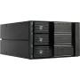 Fantec BP-SA2131 3-paikkainen SAS/SATA taustalevymoduuli 5,25 tuuman paikkaan - Trayless Hot-Swap, 70mm tuuletin, musta alumiini 2185