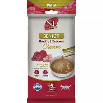 FARMINA N&D Quinoa Cat Senior Cream kanalla ja tonnikalalla 60g