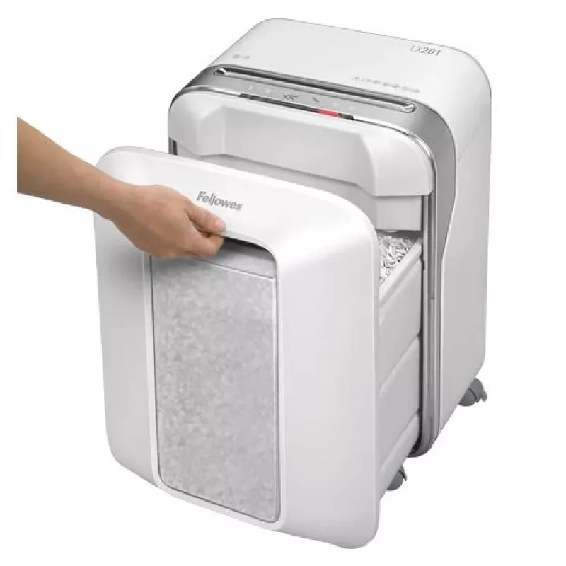 Fellowes Powershred LX201 Micro-Cut -silmäpaperisilppuri, 12 arkkia, 22 litraa, valkoinen