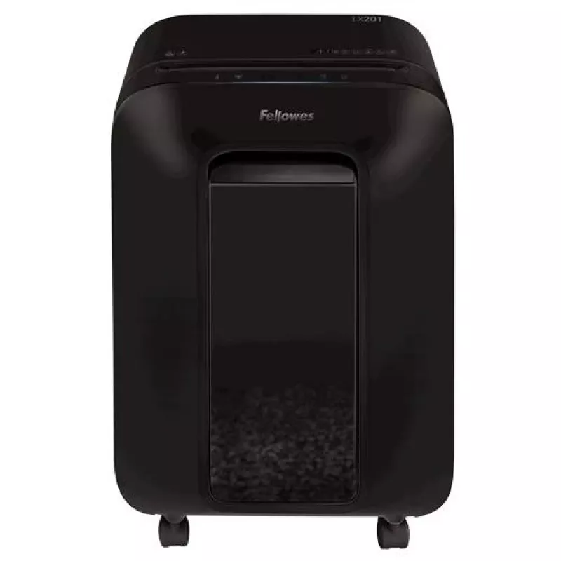 Fellowes Powershred LX201 Micro-Cut -silmäpaperisilppuri, musta, 10 arkkia, P-5 turvallisuus, 22L säiliö