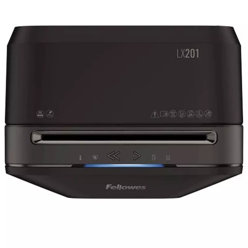 Fellowes Powershred LX201 Micro-Cut -silmäpaperisilppuri, musta, 10 arkkia, P-5 turvallisuus, 22L säiliö