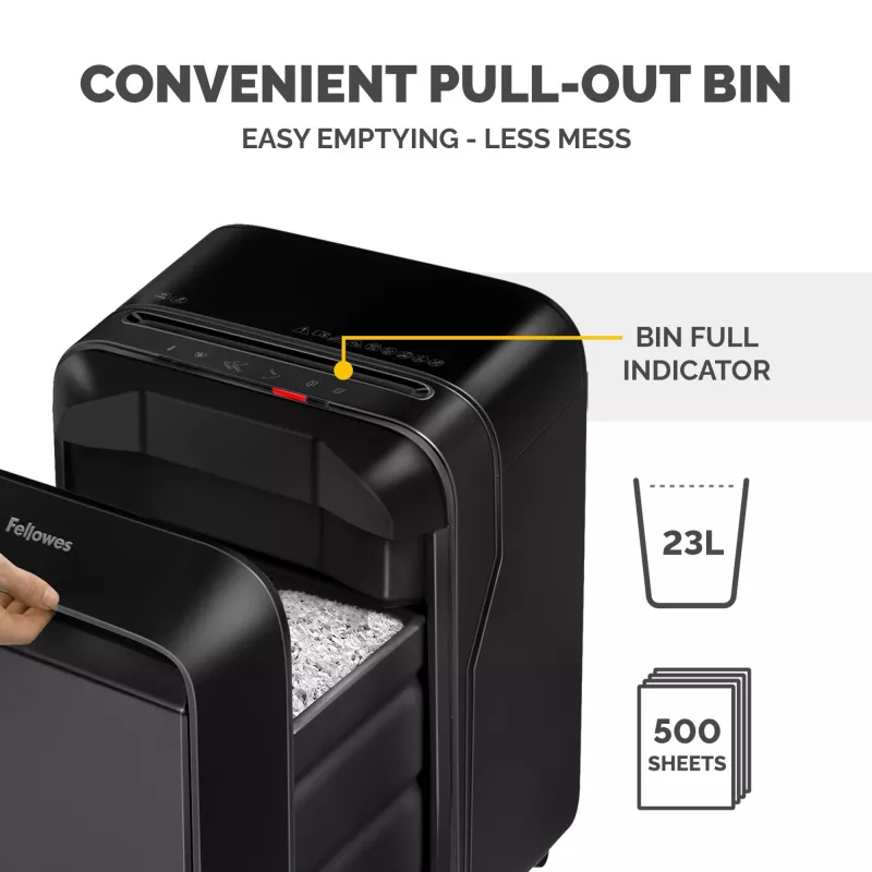 Fellowes Powershred LX210 Micro-Cut -silmäpaperisilppuri, 15 arkkia, 23 litraa, musta