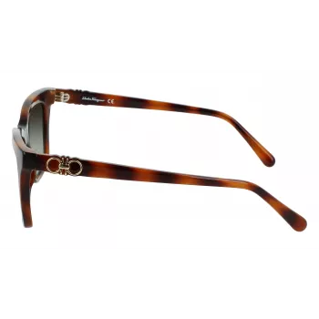 Ferragamo SF1027S-214 naisten aurinkolasit Havana asetaatti neliömäinen ruskea liukuväri 55 mm