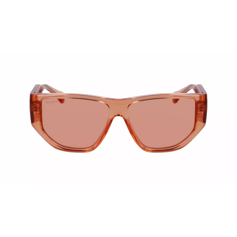 Ferragamo SF1077S-838 unisex-aurinkolasit pilotti Shiny Rose Gold Brown Gradient 56/13/140 mm