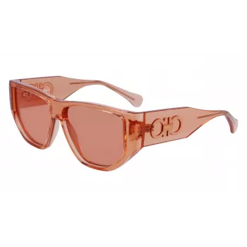 Ferragamo SF1077S-838 unisex-aurinkolasit pilotti Shiny Rose Gold Brown Gradient 56/13/140 mm