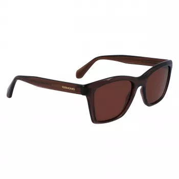 FERRAGAMO SF2001S-232 unisex-aurinkolasit Havana ruskea neliömäinen asetaattisankainen ruskeat linssit 54/20/145 mm
