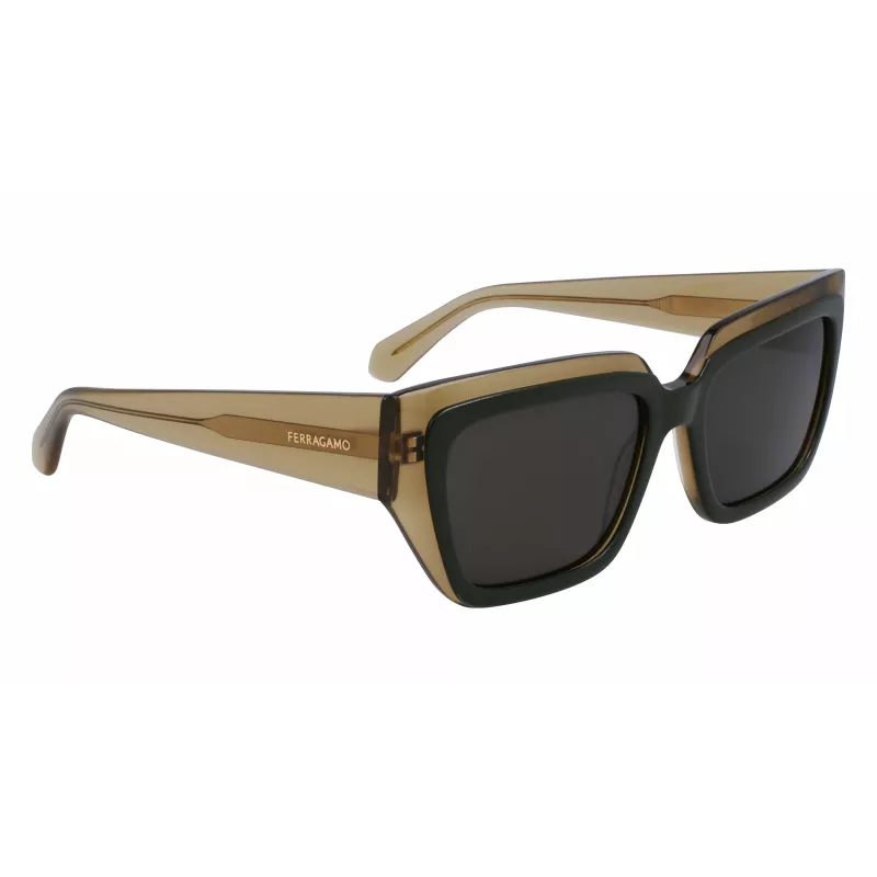 FERRAGAMO SF2002S-327 naisten aurinkolasit Havana asetaatti ruskea liukuväri 55 mm