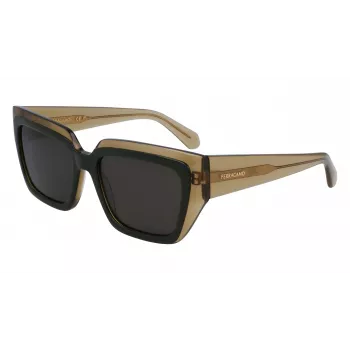 FERRAGAMO SF2002S-327 naisten aurinkolasit Havana asetaatti ruskea liukuväri 55 mm