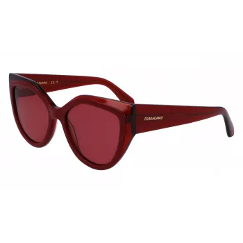 FERRAGAMO SF2004S-618 naisten perhosaurinkolasit havanna asetaatti ruskea liukuvärilinssi 53/18/140 mm