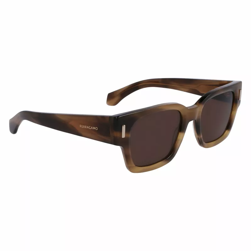 Ferragamo SF2010S-319 aurinkolasit miesten vihreä Havana neliömäinen asetaatti 52 mm