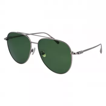 FERRAGAMO SF308S-44 miesten suorakaiteen muotoiset aurinkolasit - ruskea Havana-asetaattikehys, harmaat polykarbonaattilinssit, UV400-suoja