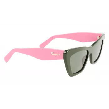 FERRAGAMO SF929S-304 naisten aurinkolasit Havana ruskea suorakaiteen muotoinen asetaatti 55mm