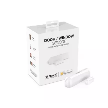 Fibaro ovi-/ikkuna-anturi 2 Apple HomeKit - valkoinen, Bluetooth Low Energy, sisäänrakennettu lämpötila-anturi