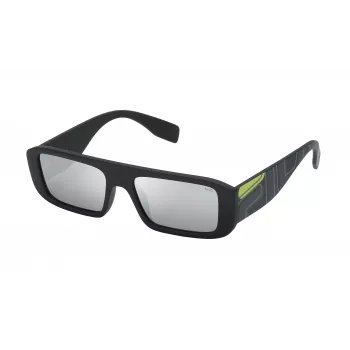 FILA miesten aurinkolasit SF9415540U28 - suorakaiteen muotoinen musta kehys, harmaat linssit, 54/17/145 mm, UV400