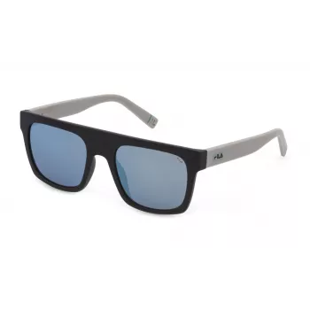 FILA miesten aurinkolasit SFI098-53968X suorakaiteen muotoinen musta kehys harmaat linssit 53/20/145 mm